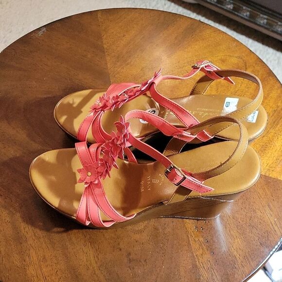 ZOLIA CONTASA ITALIAN SHOEMAKERS WEDGE STYLE OPEN TOE ANKLE STRAP WOMEN SANDAL - Picture 6 of 14